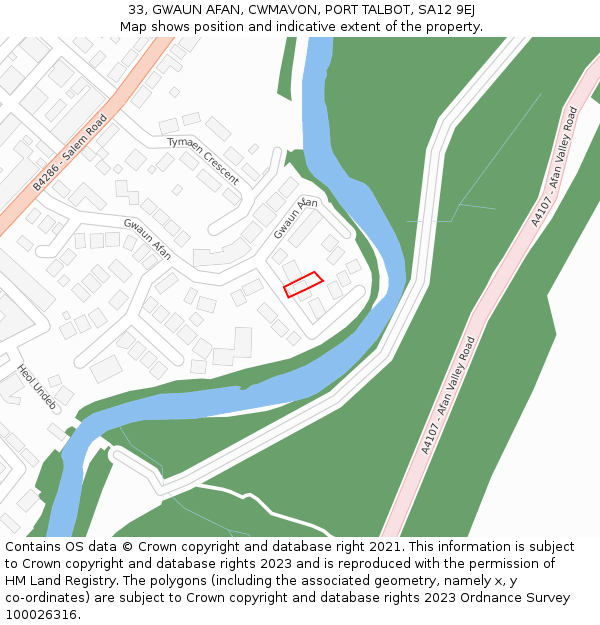33, GWAUN AFAN, CWMAVON, PORT TALBOT, SA12 9EJ: Location map and indicative extent of plot