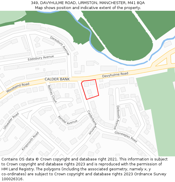 349, DAVYHULME ROAD, URMSTON, MANCHESTER, M41 8QA: Location map and indicative extent of plot