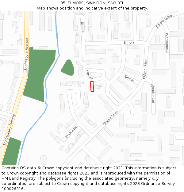 35, ELMORE, SWINDON, SN3 3TL: Location map and indicative extent of plot