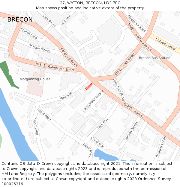 37, WATTON, BRECON, LD3 7EG: Location map and indicative extent of plot