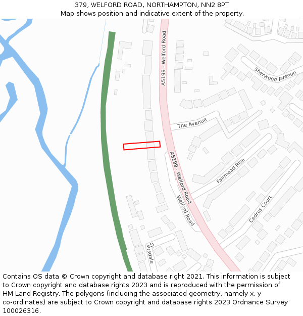 379, WELFORD ROAD, NORTHAMPTON, NN2 8PT: Location map and indicative extent of plot