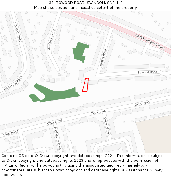 38, BOWOOD ROAD, SWINDON, SN1 4LP: Location map and indicative extent of plot