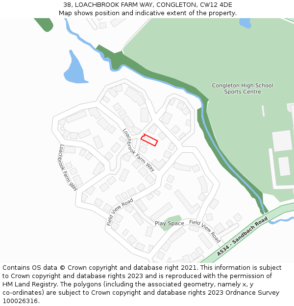 38, LOACHBROOK FARM WAY, CONGLETON, CW12 4DE: Location map and indicative extent of plot