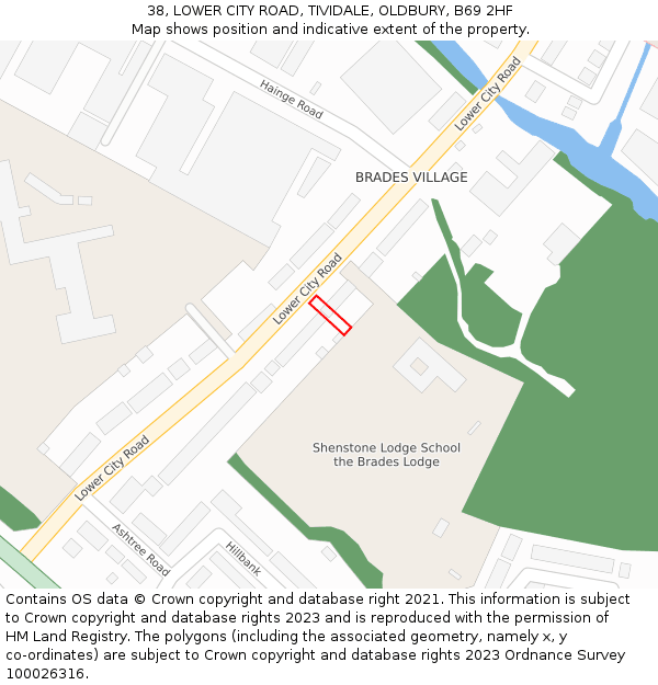 38, LOWER CITY ROAD, TIVIDALE, OLDBURY, B69 2HF: Location map and indicative extent of plot