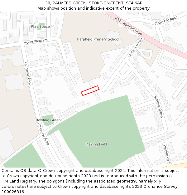 38, PALMERS GREEN, STOKE-ON-TRENT, ST4 6AP: Location map and indicative extent of plot