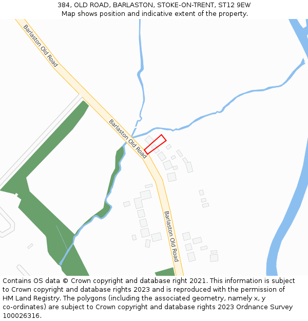 384, OLD ROAD, BARLASTON, STOKE-ON-TRENT, ST12 9EW: Location map and indicative extent of plot