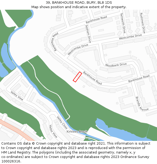 39, BANKHOUSE ROAD, BURY, BL8 1DS: Location map and indicative extent of plot