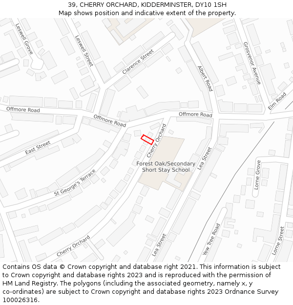 39, CHERRY ORCHARD, KIDDERMINSTER, DY10 1SH: Location map and indicative extent of plot