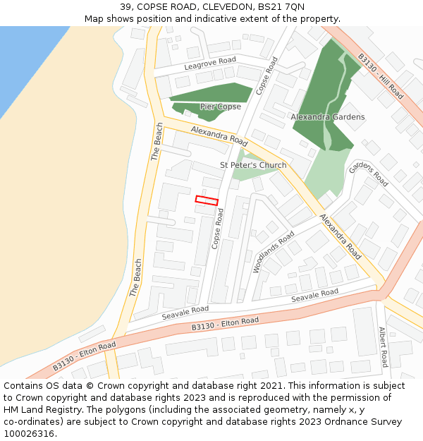 39, COPSE ROAD, CLEVEDON, BS21 7QN: Location map and indicative extent of plot