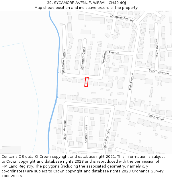 39, SYCAMORE AVENUE, WIRRAL, CH49 4QJ: Location map and indicative extent of plot