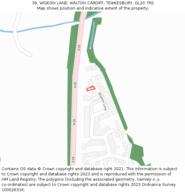39, WIGEON LANE, WALTON CARDIFF, TEWKESBURY, GL20 7RS: Location map and indicative extent of plot