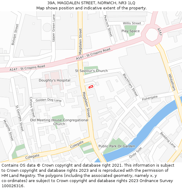 39A, MAGDALEN STREET, NORWICH, NR3 1LQ: Location map and indicative extent of plot