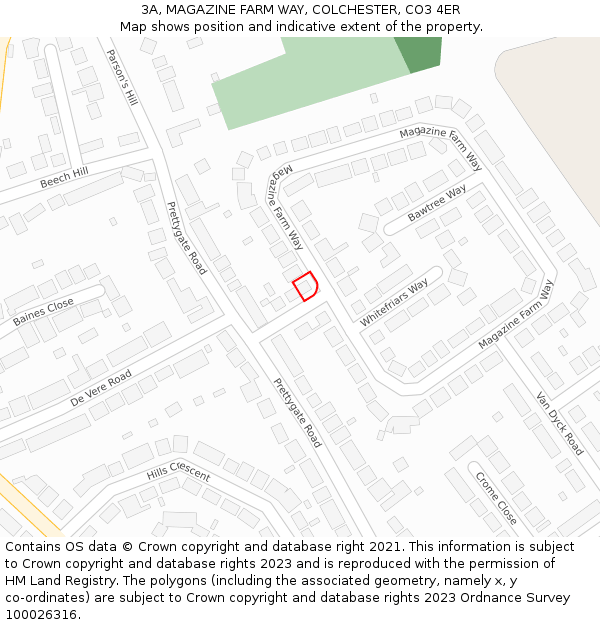 3A, MAGAZINE FARM WAY, COLCHESTER, CO3 4ER: Location map and indicative extent of plot