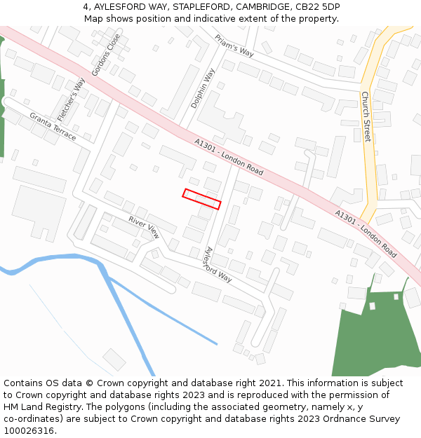 4, AYLESFORD WAY, STAPLEFORD, CAMBRIDGE, CB22 5DP: Location map and indicative extent of plot
