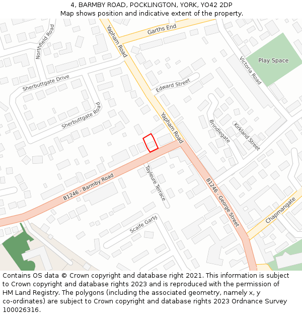 4, BARMBY ROAD, POCKLINGTON, YORK, YO42 2DP: Location map and indicative extent of plot