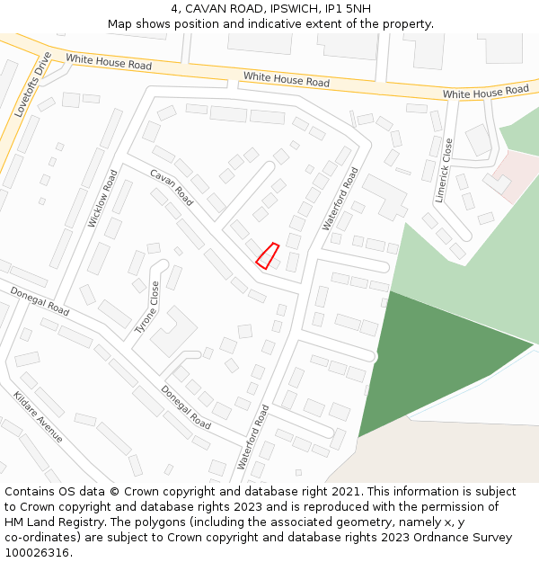 4, CAVAN ROAD, IPSWICH, IP1 5NH: Location map and indicative extent of plot