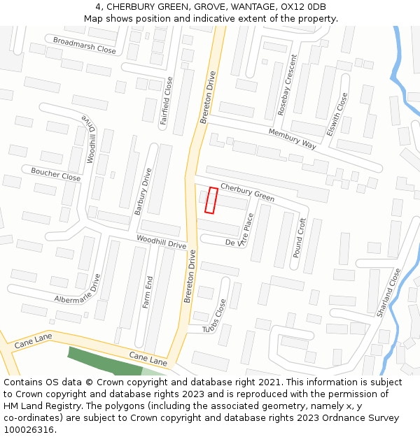 4, CHERBURY GREEN, GROVE, WANTAGE, OX12 0DB: Location map and indicative extent of plot
