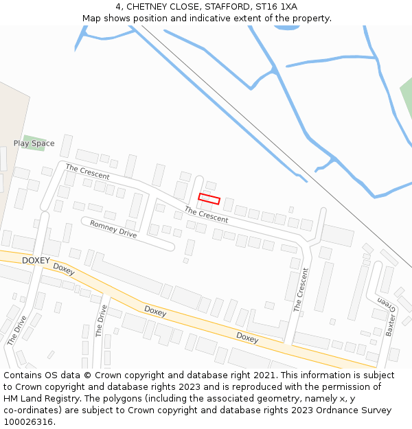 4, CHETNEY CLOSE, STAFFORD, ST16 1XA: Location map and indicative extent of plot