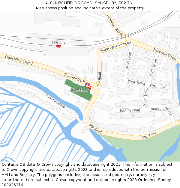 4, CHURCHFIELDS ROAD, SALISBURY, SP2 7NH: Location map and indicative extent of plot