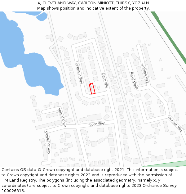 4, CLEVELAND WAY, CARLTON MINIOTT, THIRSK, YO7 4LN: Location map and indicative extent of plot