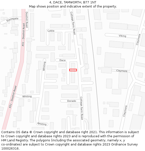 4, DACE, TAMWORTH, B77 1NT: Location map and indicative extent of plot