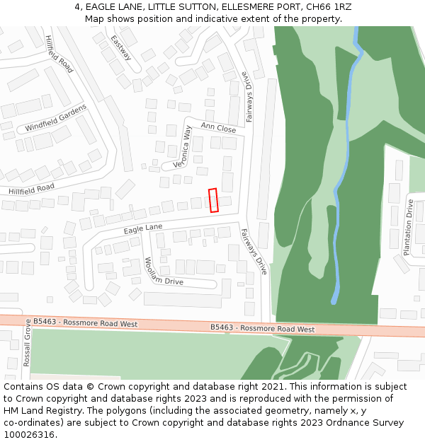 4, EAGLE LANE, LITTLE SUTTON, ELLESMERE PORT, CH66 1RZ: Location map and indicative extent of plot