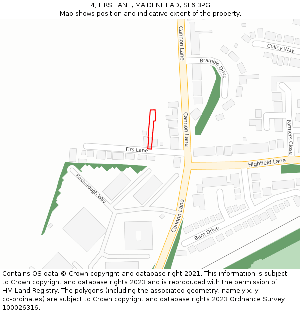 4, FIRS LANE, MAIDENHEAD, SL6 3PG: Location map and indicative extent of plot