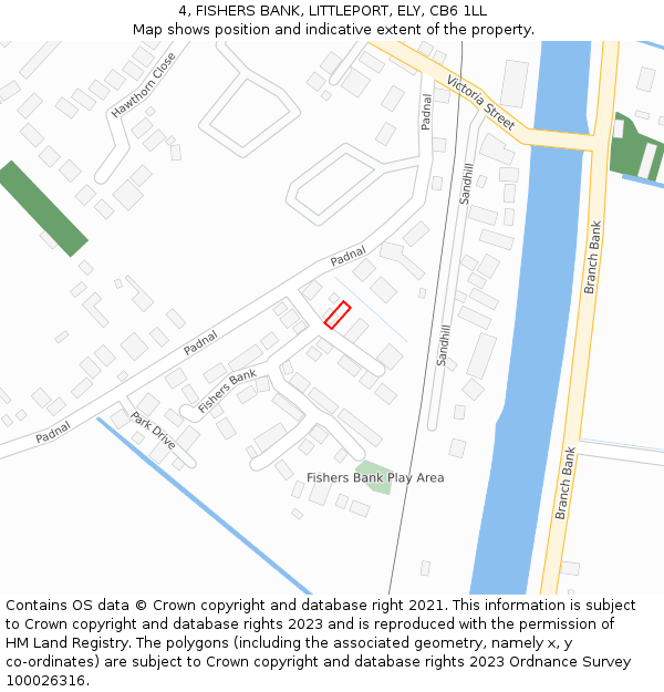 4, FISHERS BANK, LITTLEPORT, ELY, CB6 1LL: Location map and indicative extent of plot