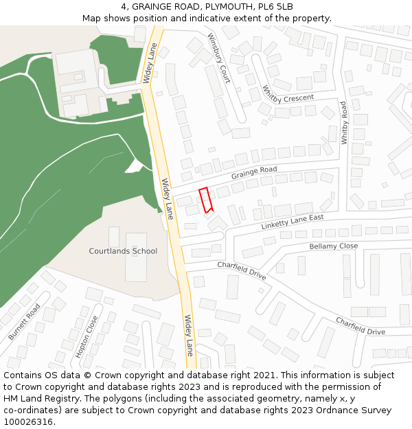 4, GRAINGE ROAD, PLYMOUTH, PL6 5LB: Location map and indicative extent of plot
