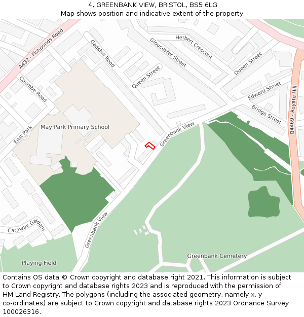 4, GREENBANK VIEW, BRISTOL, BS5 6LG: Location map and indicative extent of plot