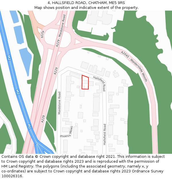 4, HALLSFIELD ROAD, CHATHAM, ME5 9RS: Location map and indicative extent of plot