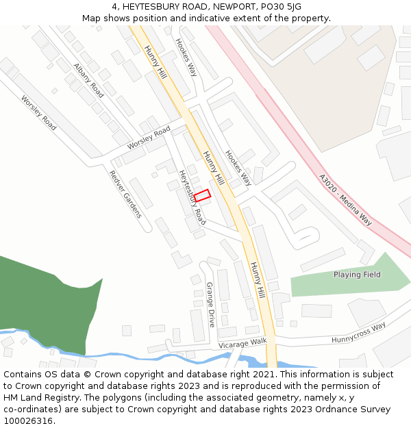 4, HEYTESBURY ROAD, NEWPORT, PO30 5JG: Location map and indicative extent of plot
