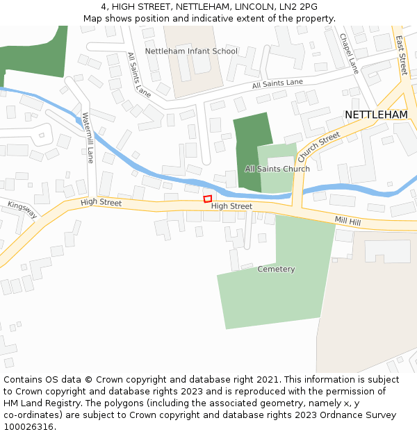 4, HIGH STREET, NETTLEHAM, LINCOLN, LN2 2PG: Location map and indicative extent of plot