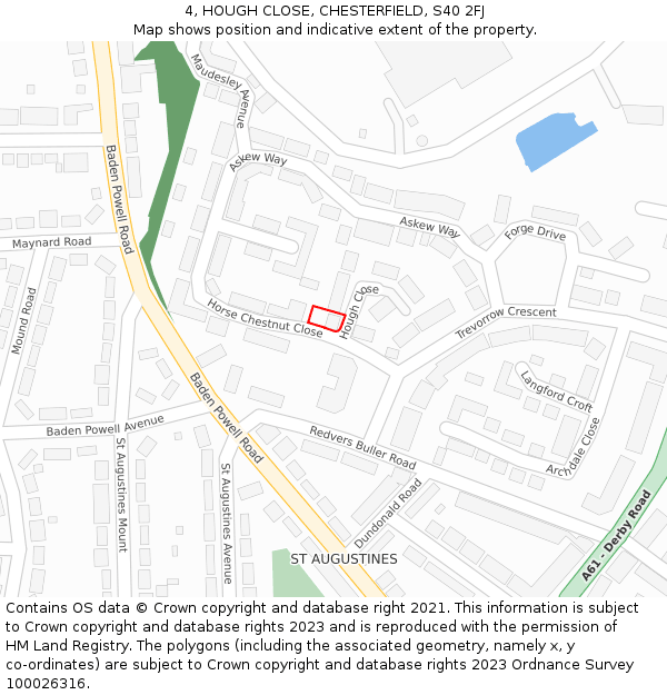 4, HOUGH CLOSE, CHESTERFIELD, S40 2FJ: Location map and indicative extent of plot