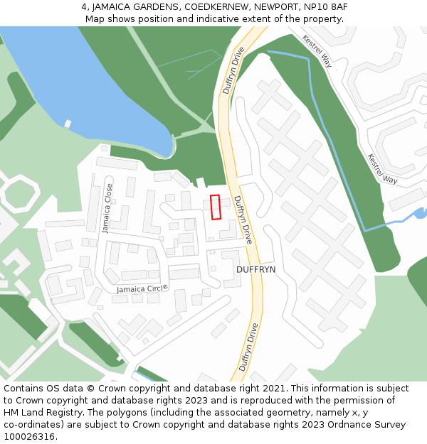 4, JAMAICA GARDENS, COEDKERNEW, NEWPORT, NP10 8AF: Location map and indicative extent of plot