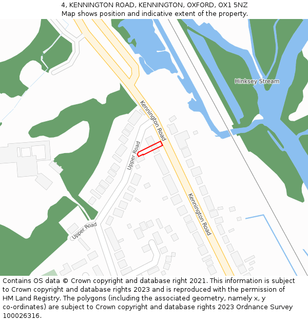 4, KENNINGTON ROAD, KENNINGTON, OXFORD, OX1 5NZ: Location map and indicative extent of plot
