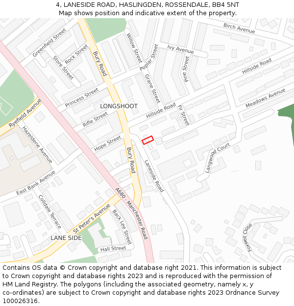 4, LANESIDE ROAD, HASLINGDEN, ROSSENDALE, BB4 5NT: Location map and indicative extent of plot