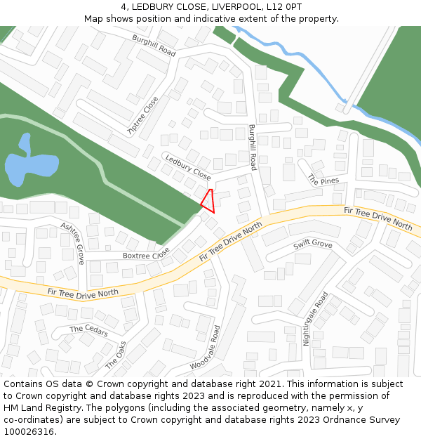 4, LEDBURY CLOSE, LIVERPOOL, L12 0PT: Location map and indicative extent of plot