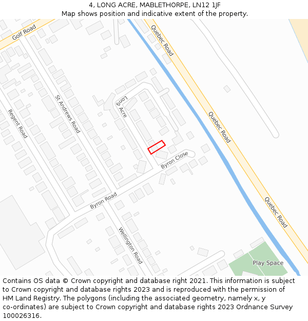 4, LONG ACRE, MABLETHORPE, LN12 1JF: Location map and indicative extent of plot