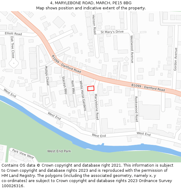 4, MARYLEBONE ROAD, MARCH, PE15 8BG: Location map and indicative extent of plot