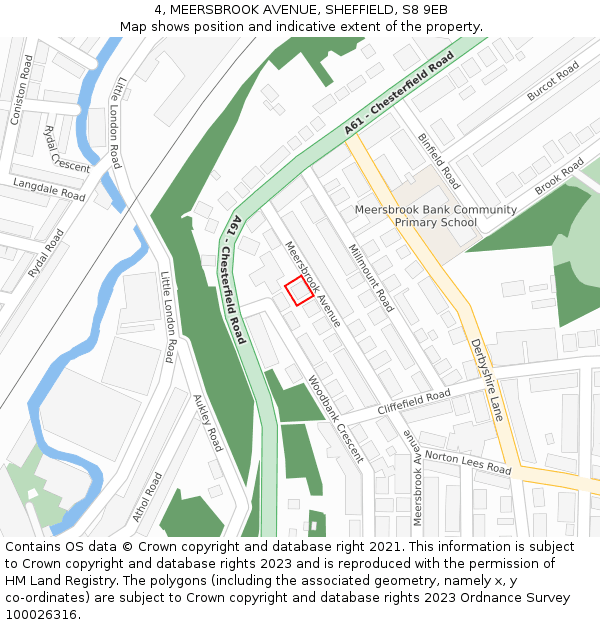 4, MEERSBROOK AVENUE, SHEFFIELD, S8 9EB: Location map and indicative extent of plot