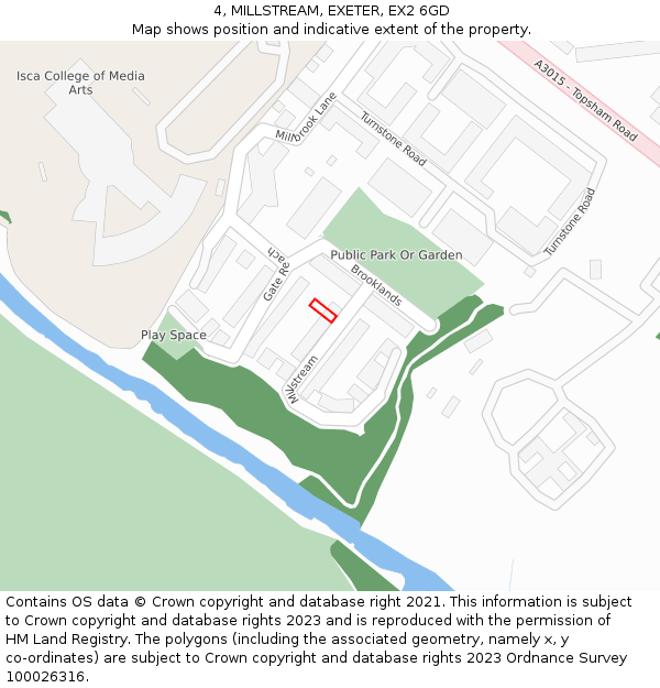 4, MILLSTREAM, EXETER, EX2 6GD: Location map and indicative extent of plot