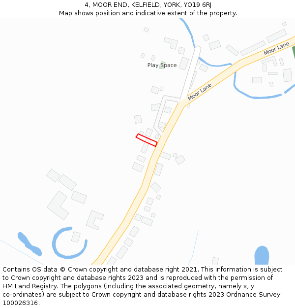 4, MOOR END, KELFIELD, YORK, YO19 6RJ: Location map and indicative extent of plot