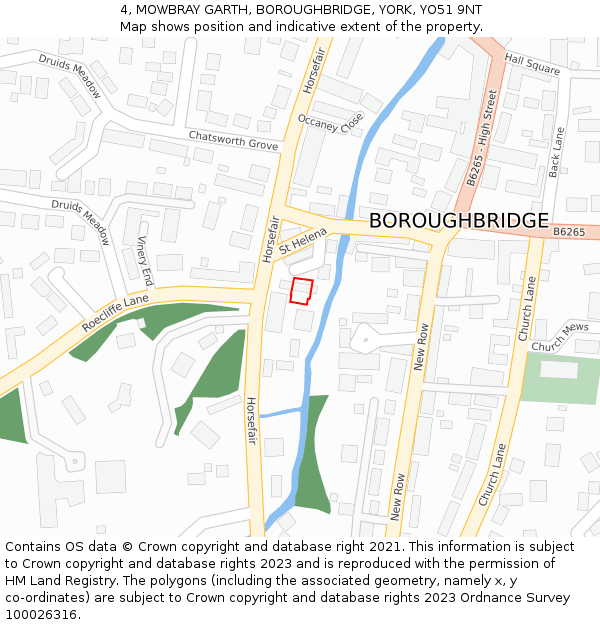 4, MOWBRAY GARTH, BOROUGHBRIDGE, YORK, YO51 9NT: Location map and indicative extent of plot