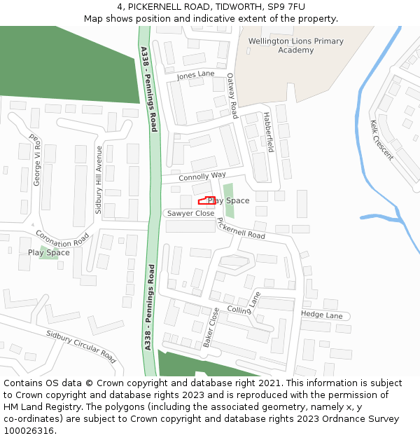 4, PICKERNELL ROAD, TIDWORTH, SP9 7FU: Location map and indicative extent of plot