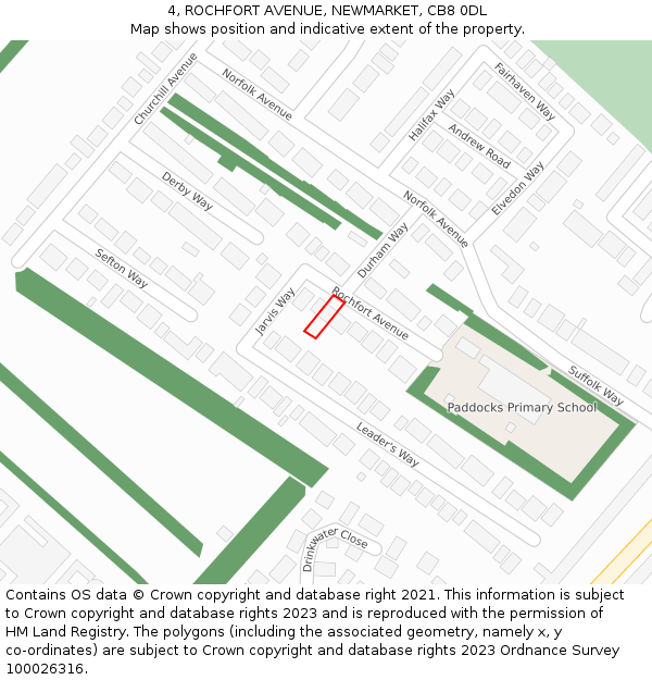 4, ROCHFORT AVENUE, NEWMARKET, CB8 0DL: Location map and indicative extent of plot