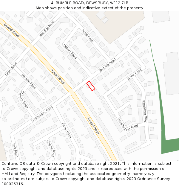4, RUMBLE ROAD, DEWSBURY, WF12 7LR: Location map and indicative extent of plot