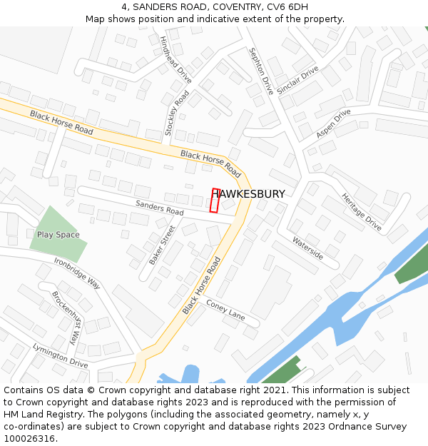 4, SANDERS ROAD, COVENTRY, CV6 6DH: Location map and indicative extent of plot