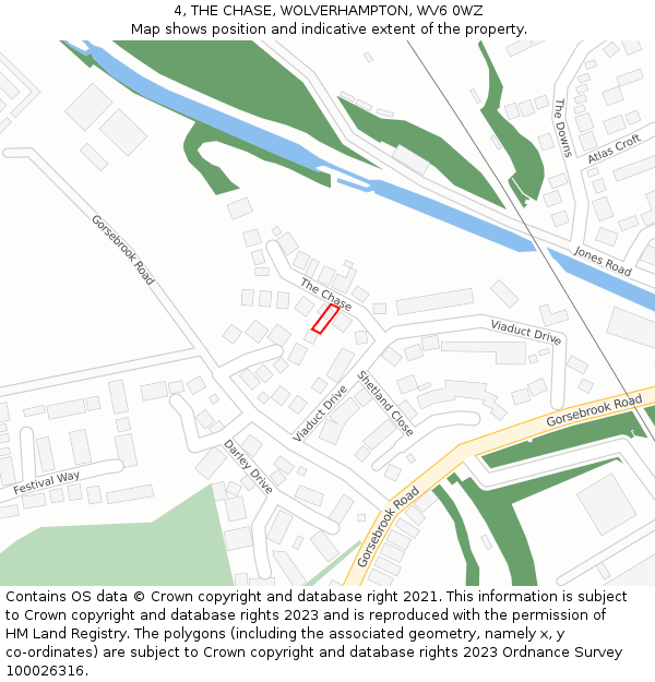 4, THE CHASE, WOLVERHAMPTON, WV6 0WZ: Location map and indicative extent of plot