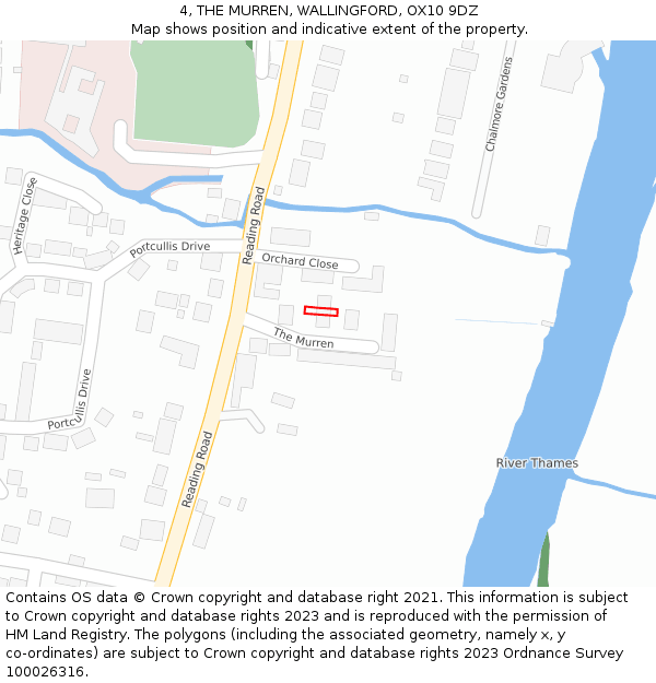 4, THE MURREN, WALLINGFORD, OX10 9DZ: Location map and indicative extent of plot